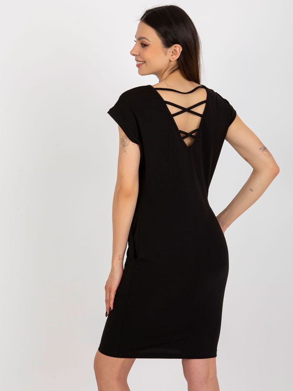 Fashionhunters Black tracksuit dress with pockets from OCH BELLA