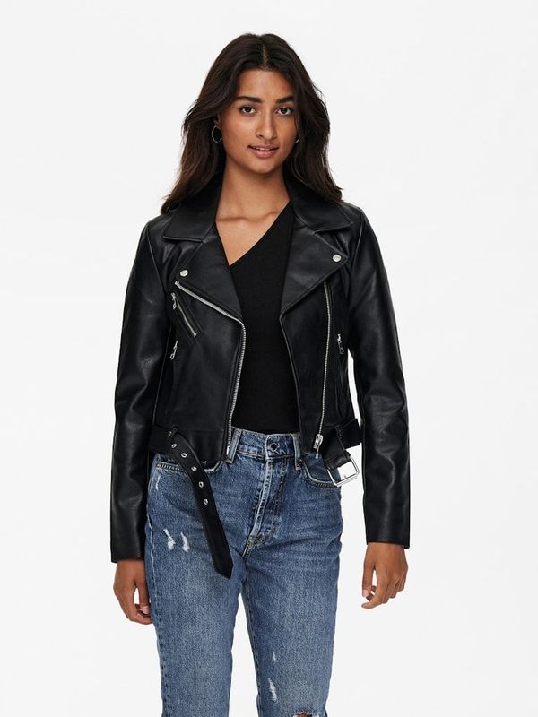 Only Black women's faux leather jacket ONLY Vera