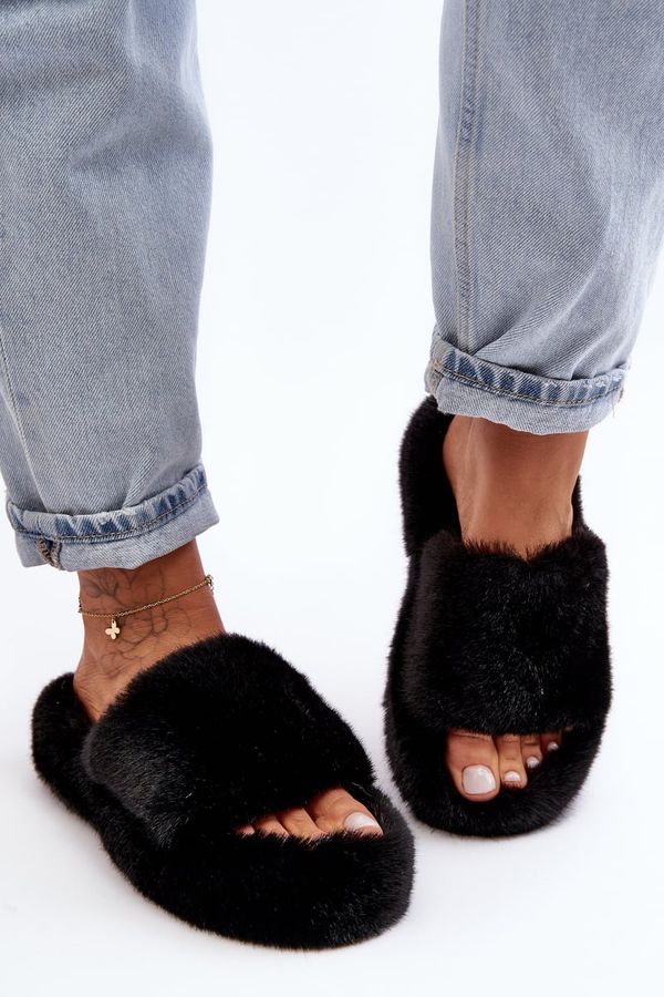 Kesi Black women's fur slippers Biella