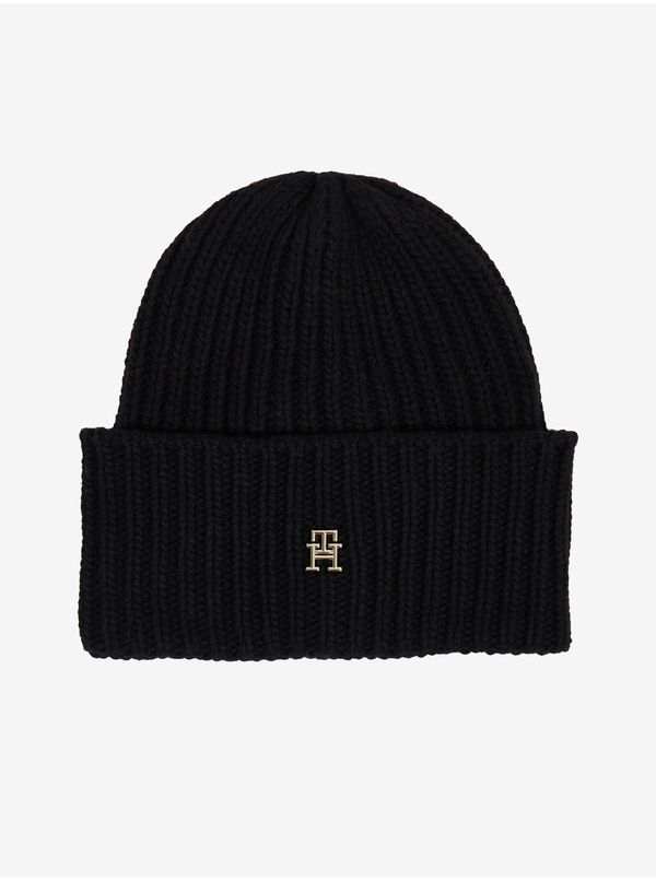Tommy Hilfiger Black women's hat with wool and cashmere Tommy Hilfiger - Women