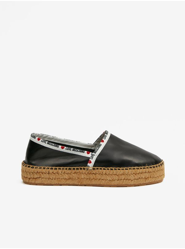 Love Moschino Black Women's Leather Espadrilles Love Moschino - Women