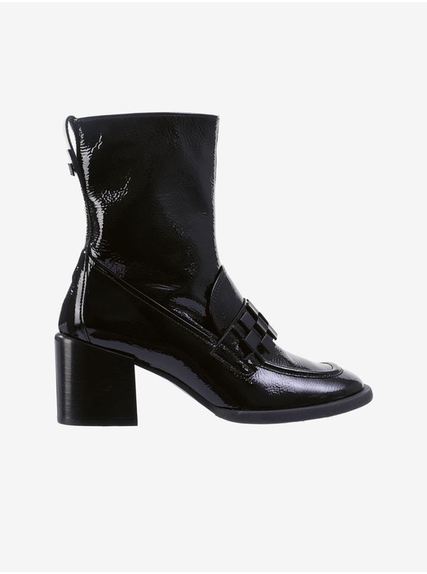 Högl Black women's leather patent leather ankle boots with heels Högl Mag - Women's