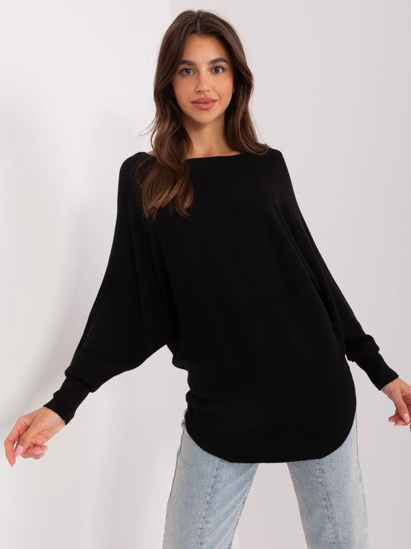 Fashionhunters Black Women's Oversize Bat Sweater