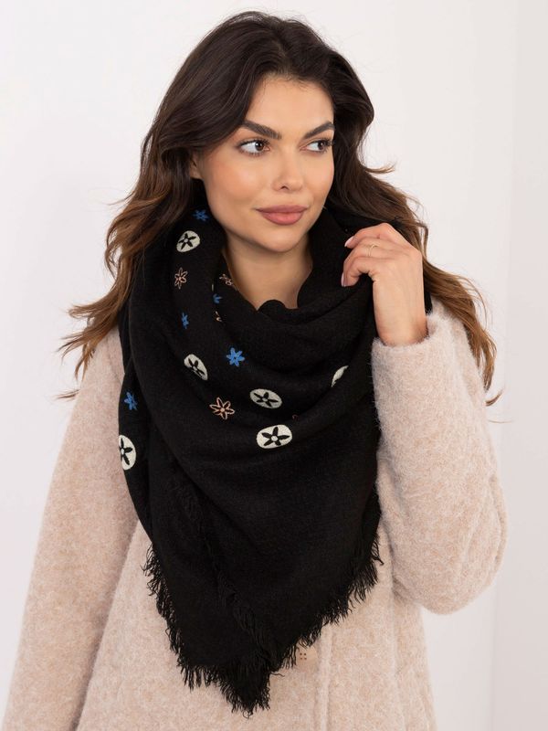 Fashionhunters Black women's scarf with print