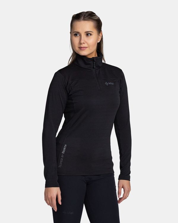 Kilpi Black women's sports sweatshirt with stand-up collar Kilpi MONTALE