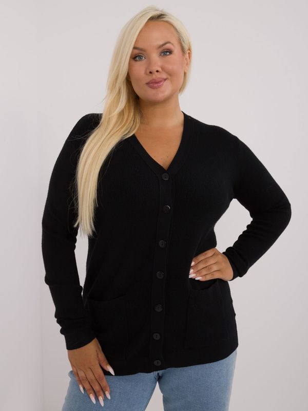 Fashionhunters Black women's sweater with neckline