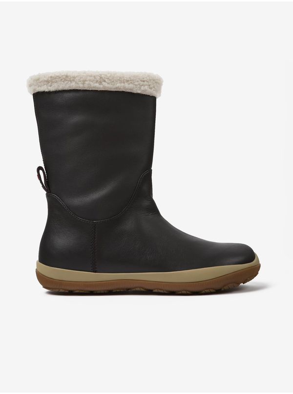 Camper Black Women's Winter Boots with Faux Fur Camper Trail - Women