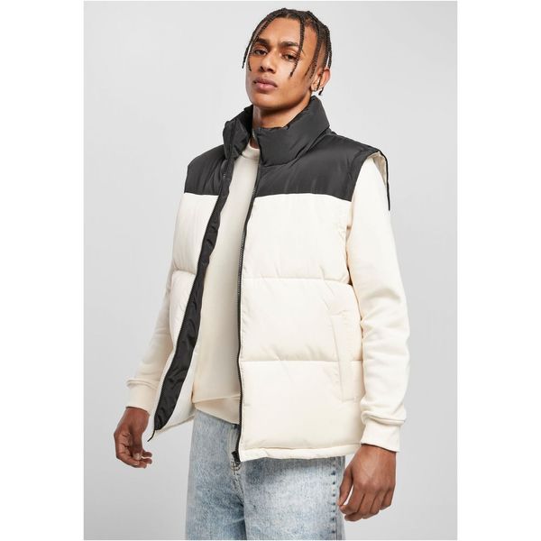 Urban Classics Block Puffer Vest Black/White Sand