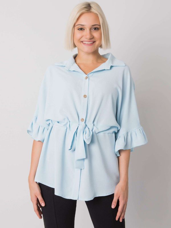 RUE PARIS Blouse-CHA-BZ-3576.25-light blue