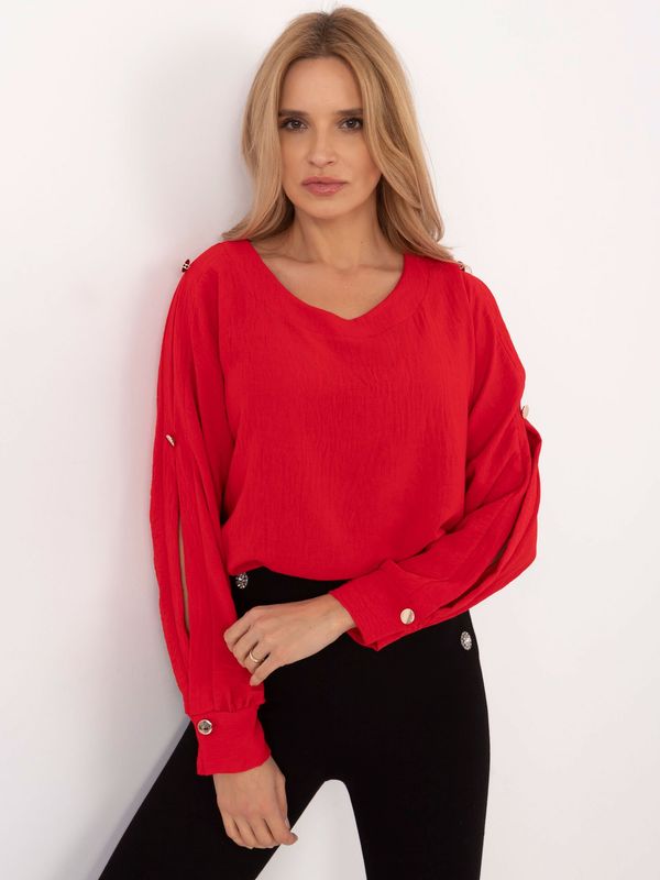 Italy Moda Blouse-MI-BZ-98684.89-red