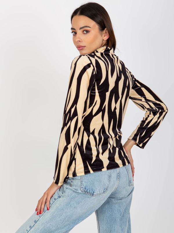 RUE PARIS Blouse-RP-BZ-8187-1.02X-black-beige