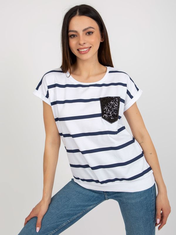 RELEVANCE Blouse-RV-BZ-8743.25-white-navy blue