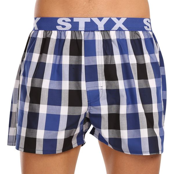 STYX Blue and black men's plaid boxer shorts Styx