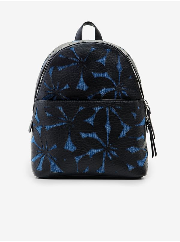 DESIGUAL Blue and Black Womens Patterned Backpack Desigual Onyx Mombasa Mini - Women