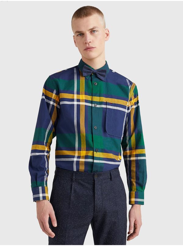 Tommy Hilfiger Blue and Green Mens Patterned Shirt Tommy Hilfiger - Men