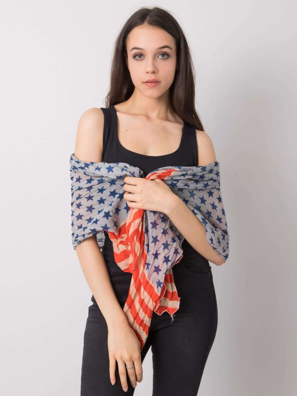 Fashionhunters Blue and red patterned scarf