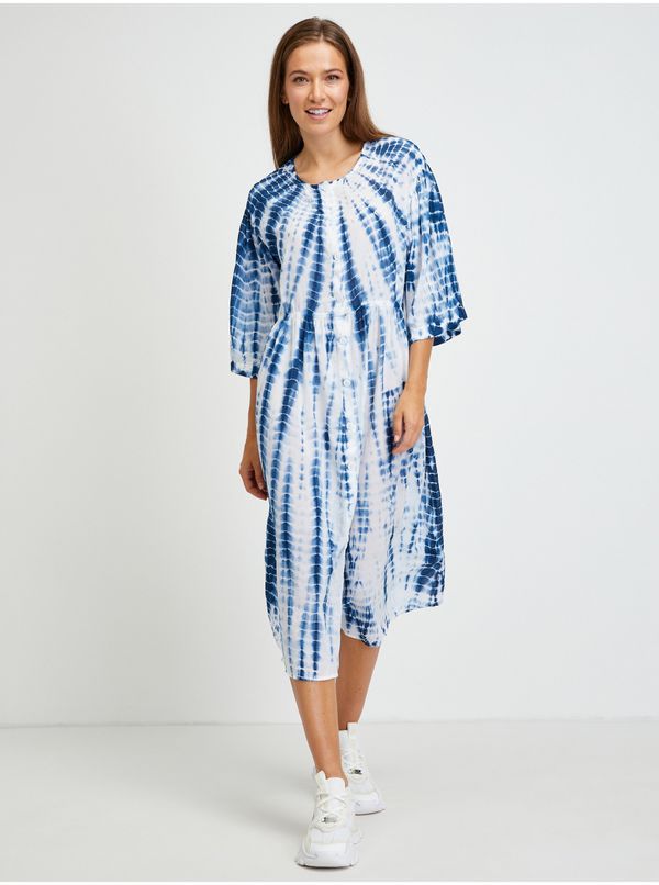 Lee Blue and White Ladies Batik Midi-Dresses Lee - Women