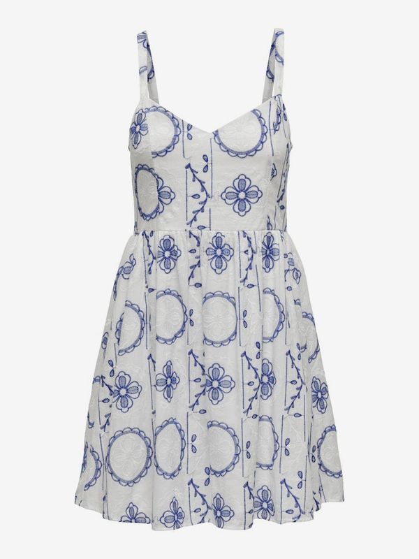 Only Blue and White Women's Patterned Dress ONLY Daphne