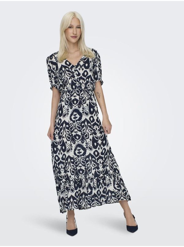 Only Blue and White Women's Patterned Maxi Dress ONLY Chianti - Women