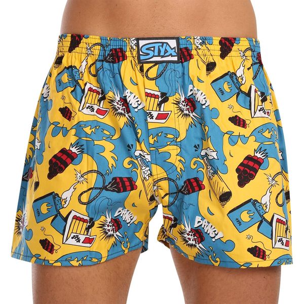 STYX Blue and yellow men's boxer shorts Styx art Explosion