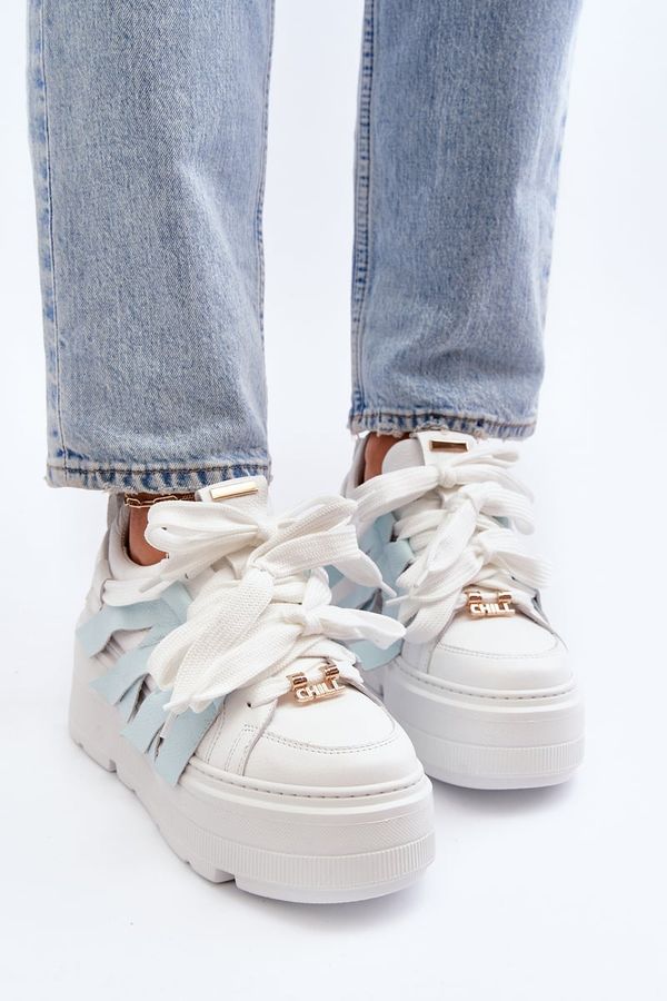 Zazoo Blue Chunky Platform Sneakers Zazoo