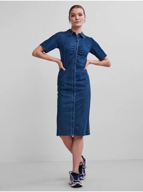 Pieces Blue Denim Shirt Dress Pieces Vaya