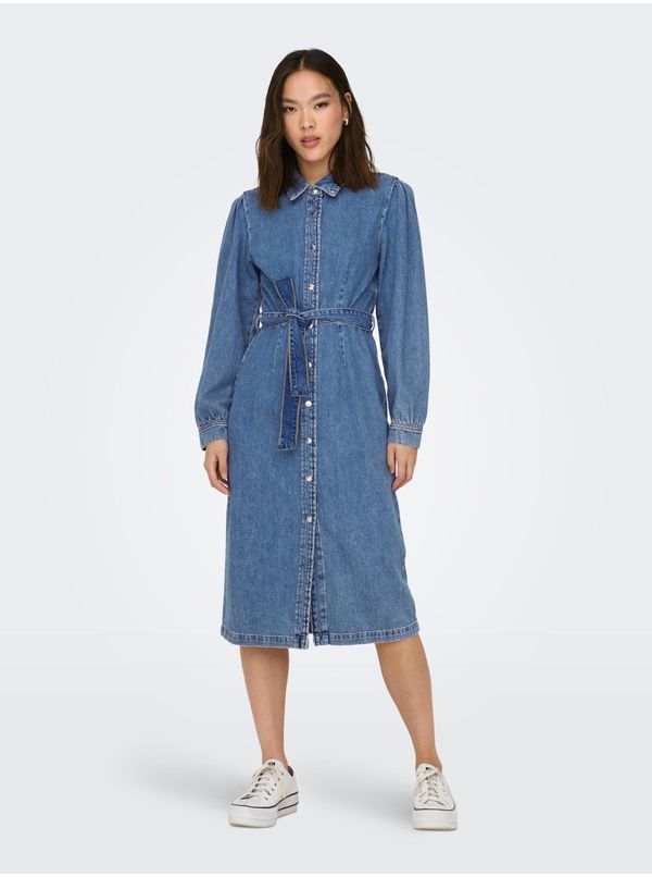 Only Blue Denim Shirt Midishdress ONLY Idun - Women