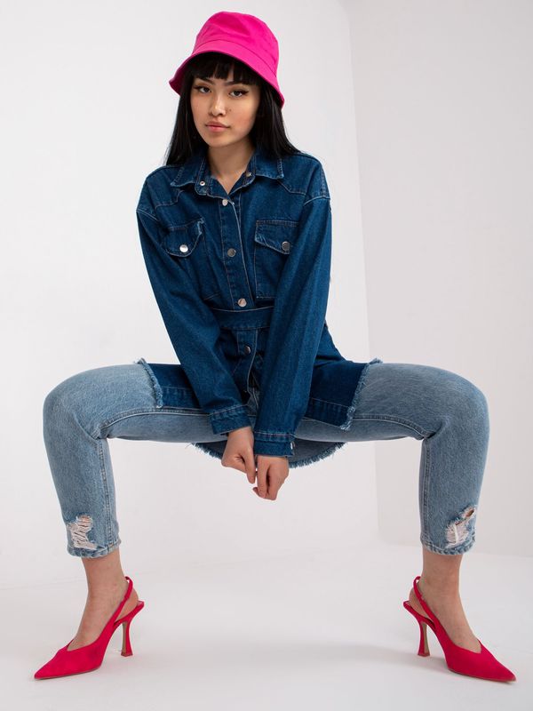 Fashionhunters Blue denim shirt with belt RUE PARIS