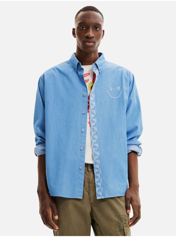 DESIGUAL Blue men's denim shirt Desigual Gabriel - Men