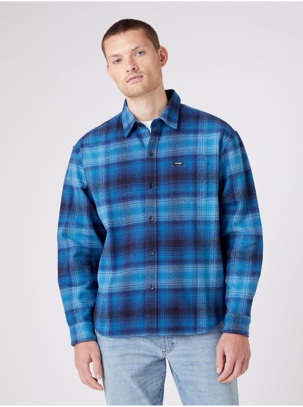 Wrangler Blue Mens Patterned Shirt Wrangler - Men