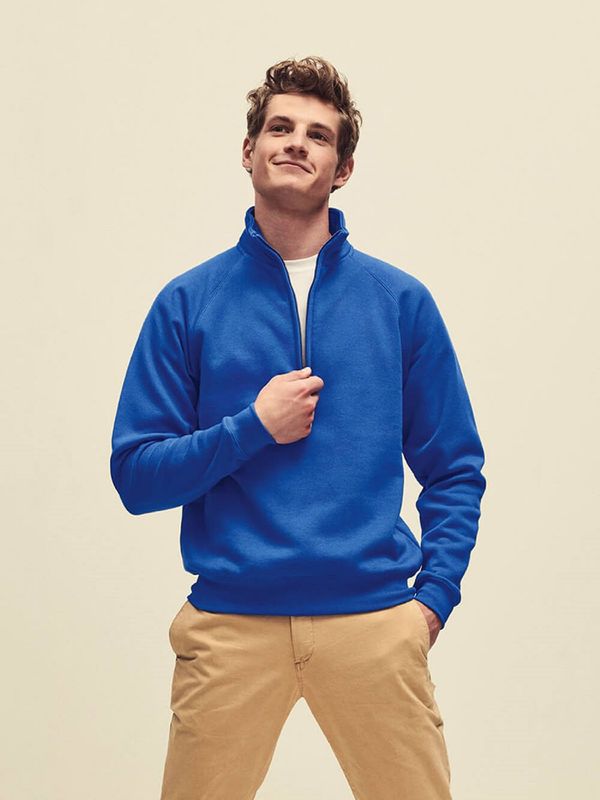 Fruit of the Loom Blue Men's Sweatshirt Zip Neck Sweat Fruit of the Loom