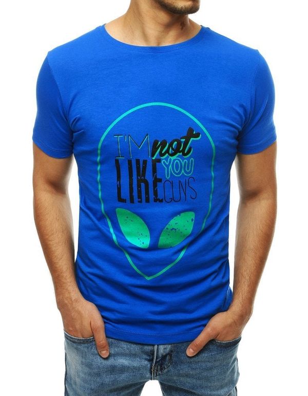 DStreet Blue men's T-shirt with print RX4156