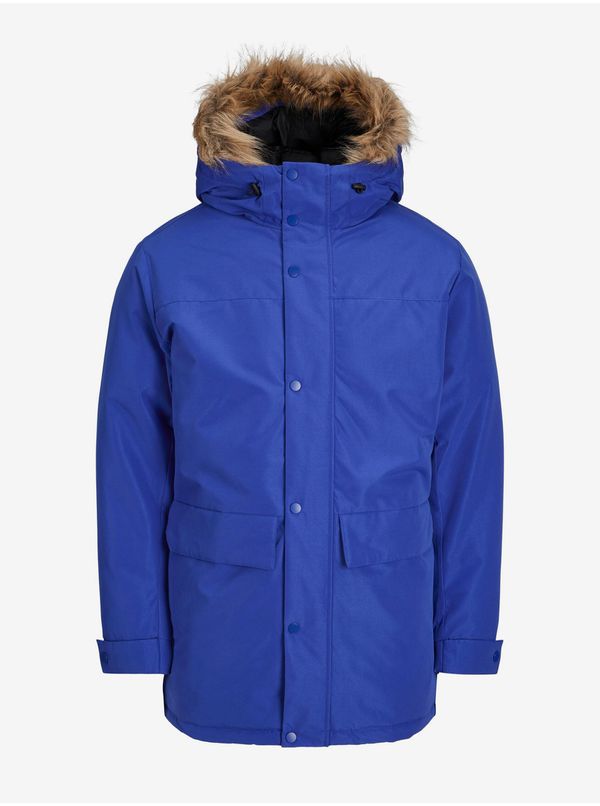 Jack & Jones Blue Men's Winter Parka Jack & Jones Champ - Men