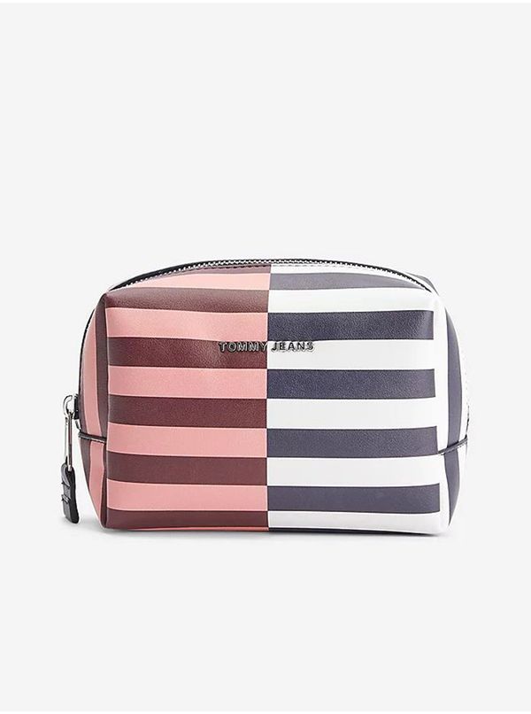 Tommy Hilfiger Blue Pink Women's Striped Makeup Bag Tommy Jeans - Women