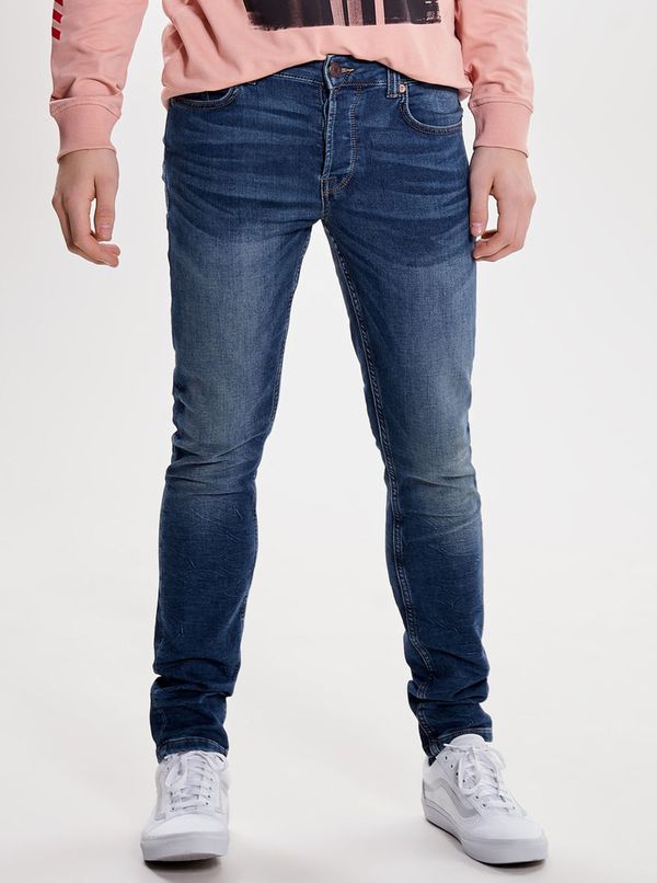 Only Blue slim jeans with only &amp; sons loom effect