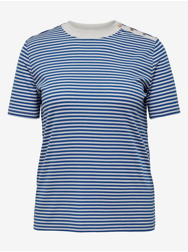 Only Blue Striped T-Shirt ONLY CARMAKOMA Cindie - Women