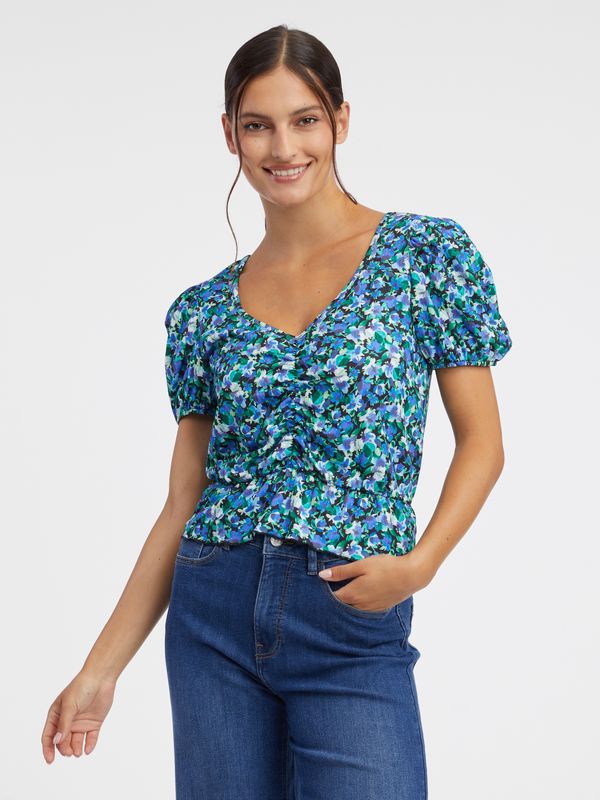 Orsay Blue women's floral top ORSAY