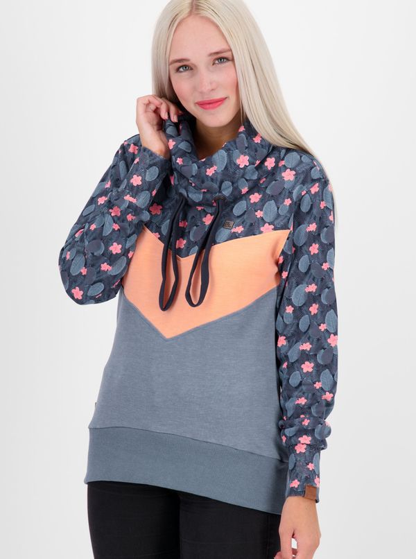 ALIFE AND KICKIN Blue women's patterned sweatshirt Alife and Kickin - Women