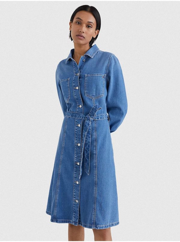 Tommy Hilfiger Blue Women's Shirt Denim Dress Tommy Hilfiger Fit & Flare - Women