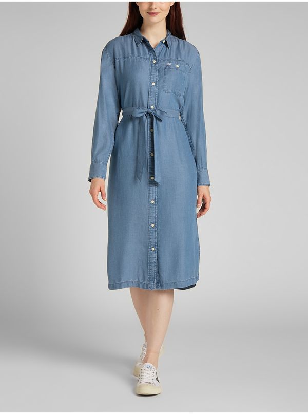 Lee Blue women's shirt midi dress Lee Western - Women's