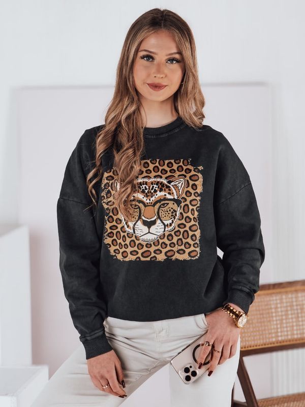 DStreet Bluza damska one size CHEETAHART grafitowa Dstreet