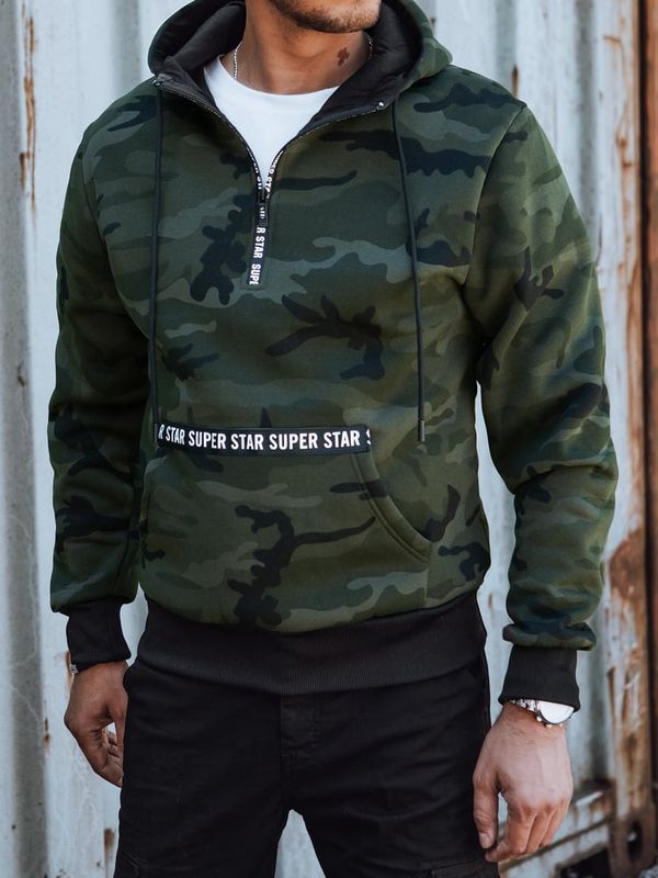 DStreet Bluza męska moro z kapturem czarna Dstreet