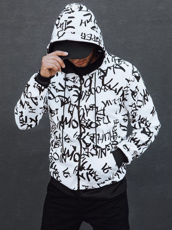 DStreet Bluza męska rozpinana z kapturem biała Dstreet