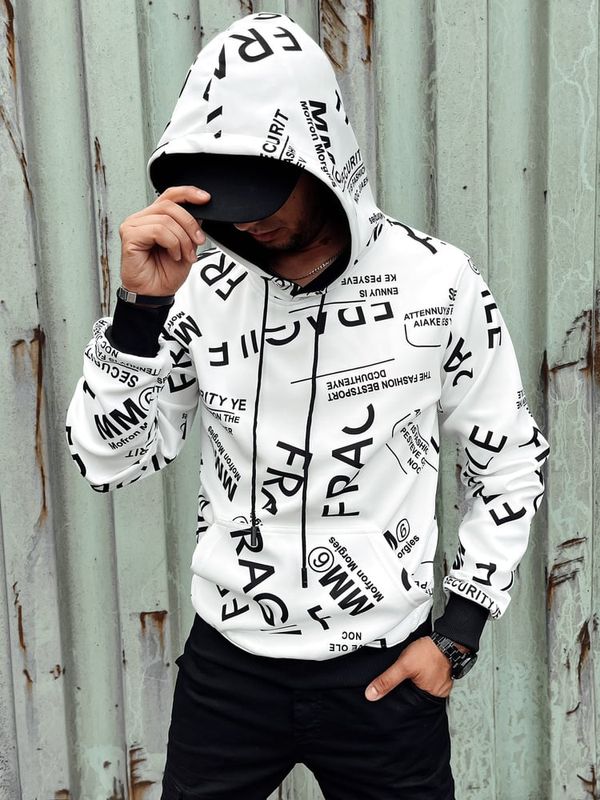 DStreet Bluza męska z kapturem biała Dstreet