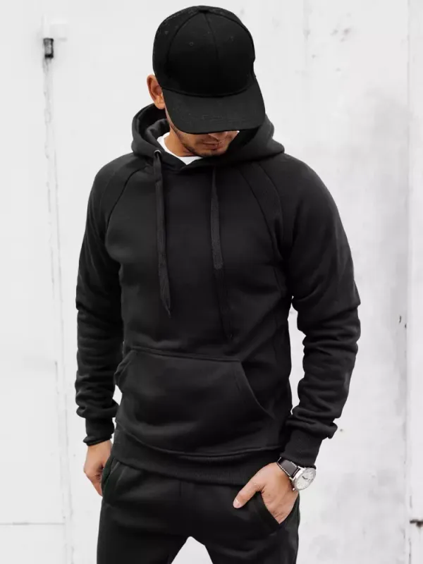 DStreet Bluza męska z kapturem czarna Dstreet