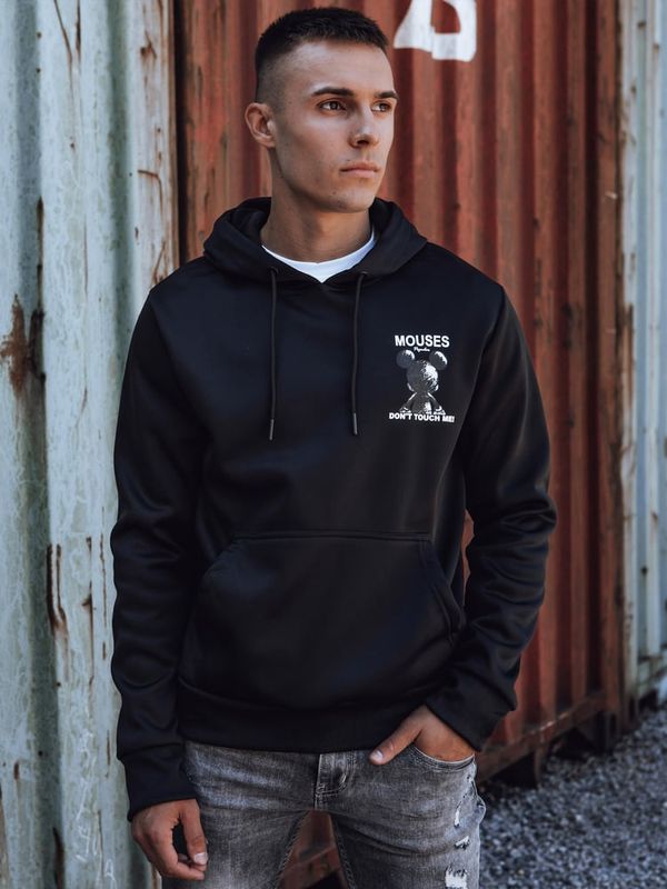 DStreet Bluza męska z kapturem czarna Dstreet