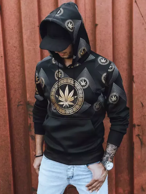 DStreet Bluza męska z nadrukiem czarna Dstreet