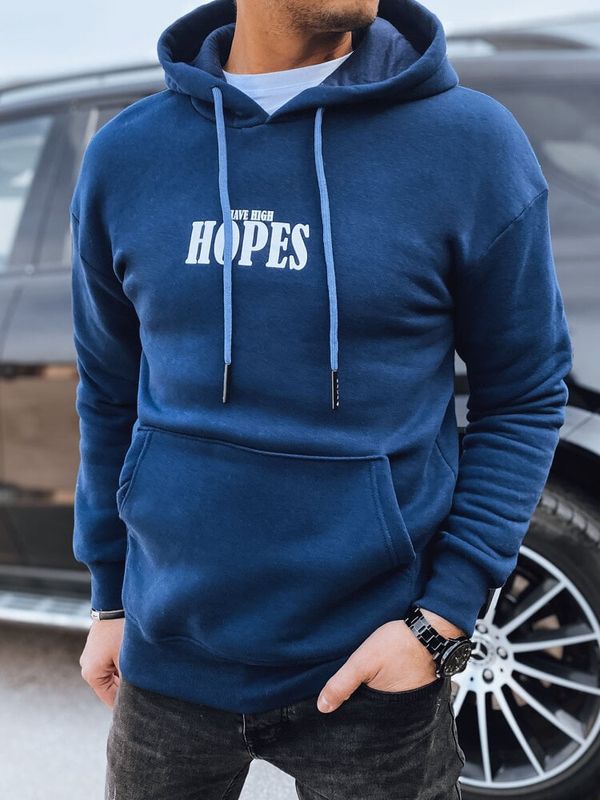 DStreet Bluza męska z nadrukiem granatowa Dstreet