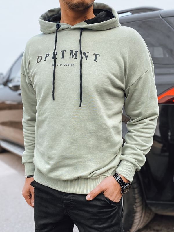 DStreet Bluza męska z nadrukiem oliwkowa Dstreet