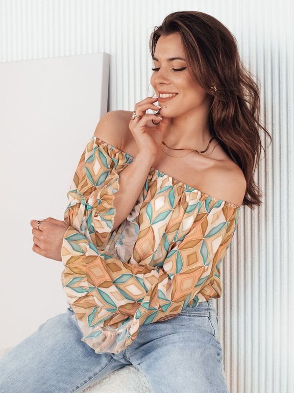 DStreet Bluzka damska hiszpanka SPRIAN brązowa Dstreet